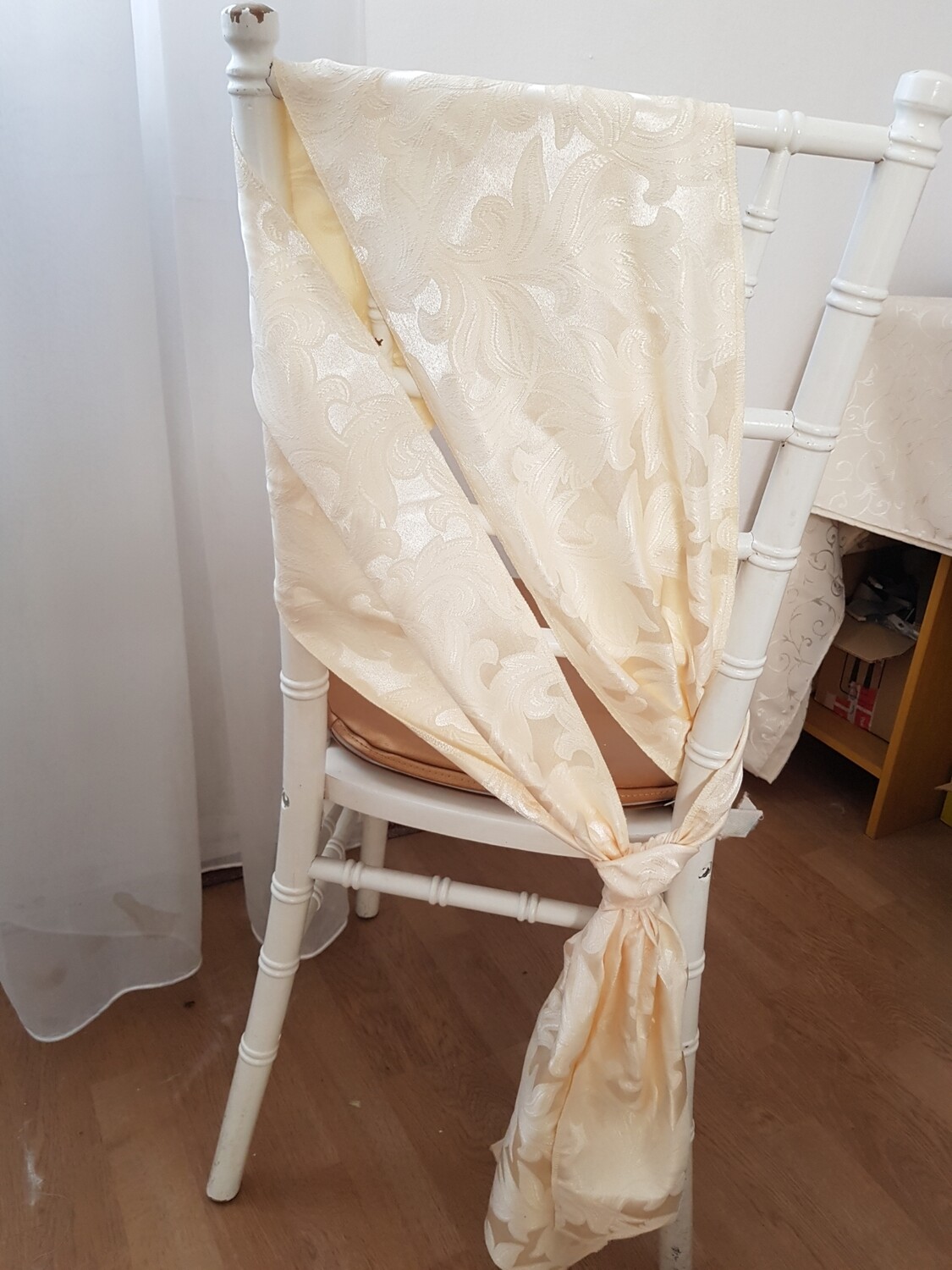 Esarfe 23x210 cm, brocard crem