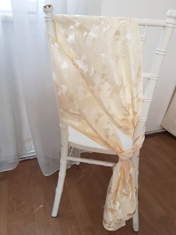 Esarfe 23x210 cm, brocard crem