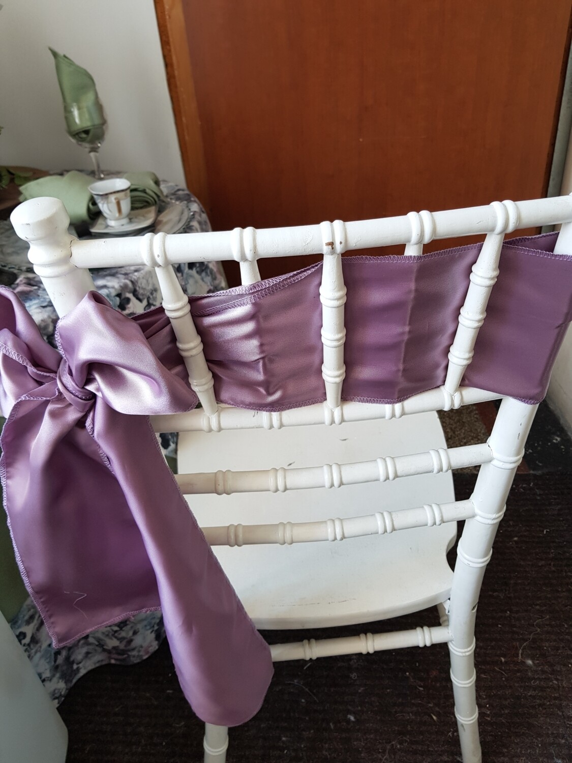 Esarfe 14x220 cm, satin mov prafuit
