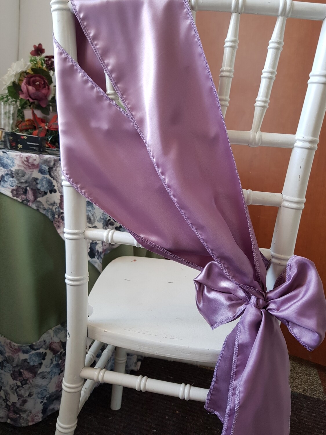 Esarfe 14x220 cm, satin mov prafuit