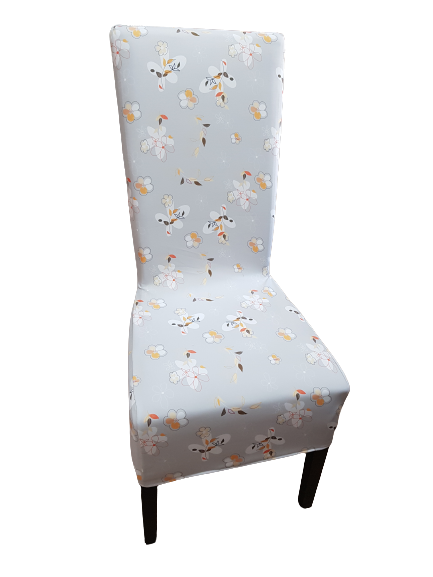 Huse fixe gri cu model floral - scaun Munchen