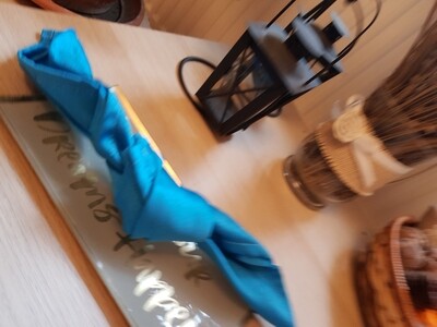 Servet brocard albastru turcoaz 35x35 cm