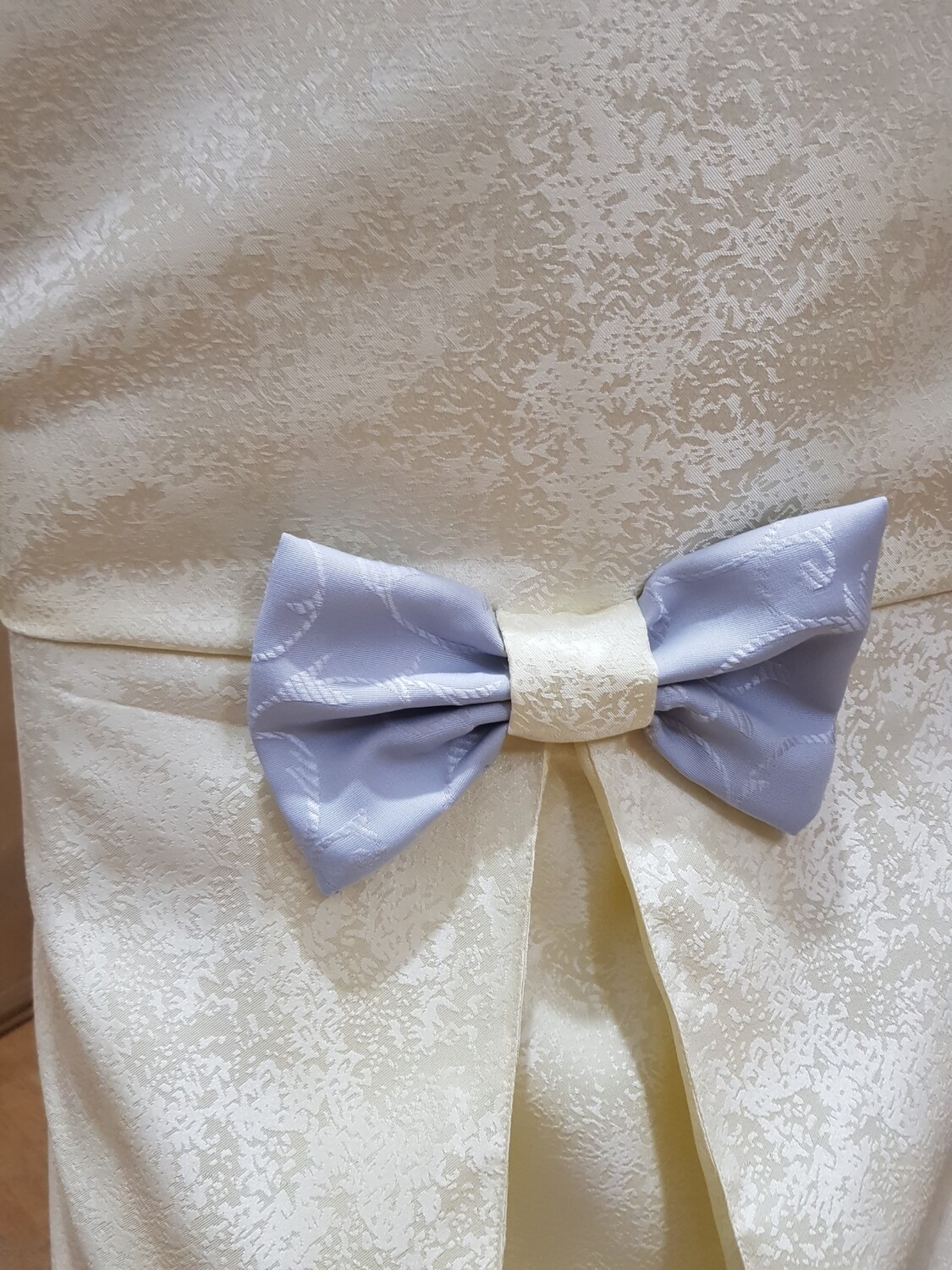 Husa galben-pastel cu papion gri (pentru scaun Munchen)