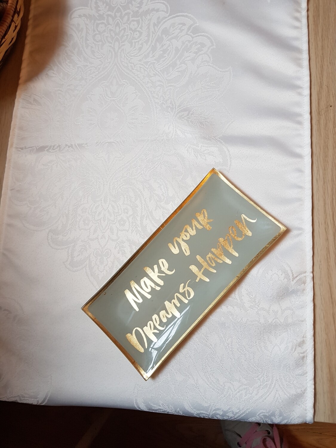 Traverse masa 35x190 cm brocart ivory