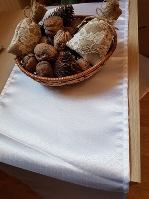Traversa masa  30x210 cm brocart alb