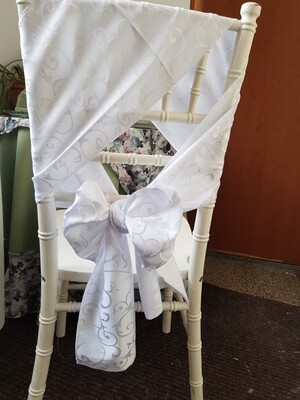 Esarfe 23x215 cm brocart alb model melci