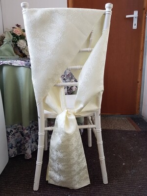 Esarfe 24x230 cm brocart galben pal