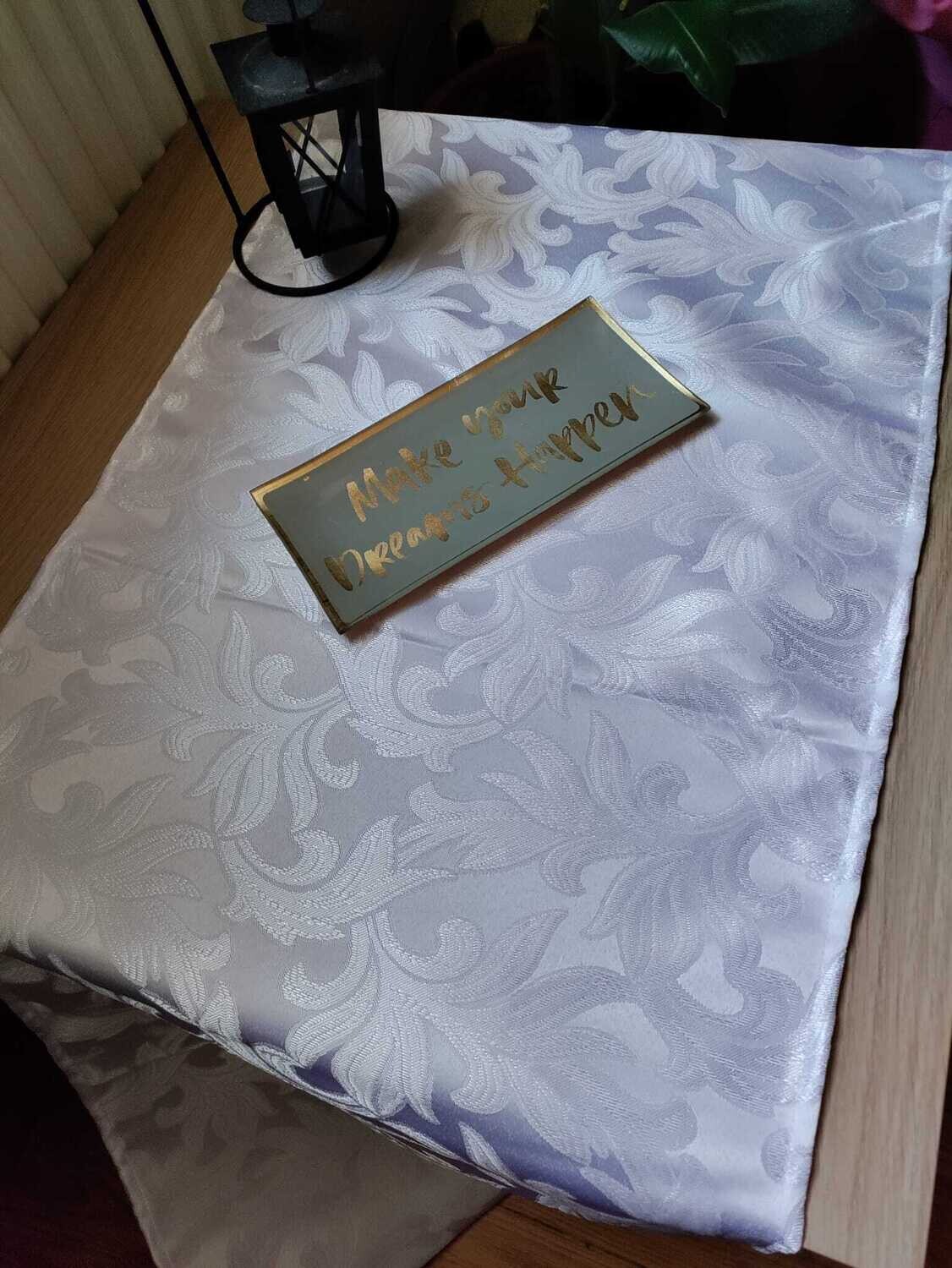 Traversa masa 40x160 cm brocart alb