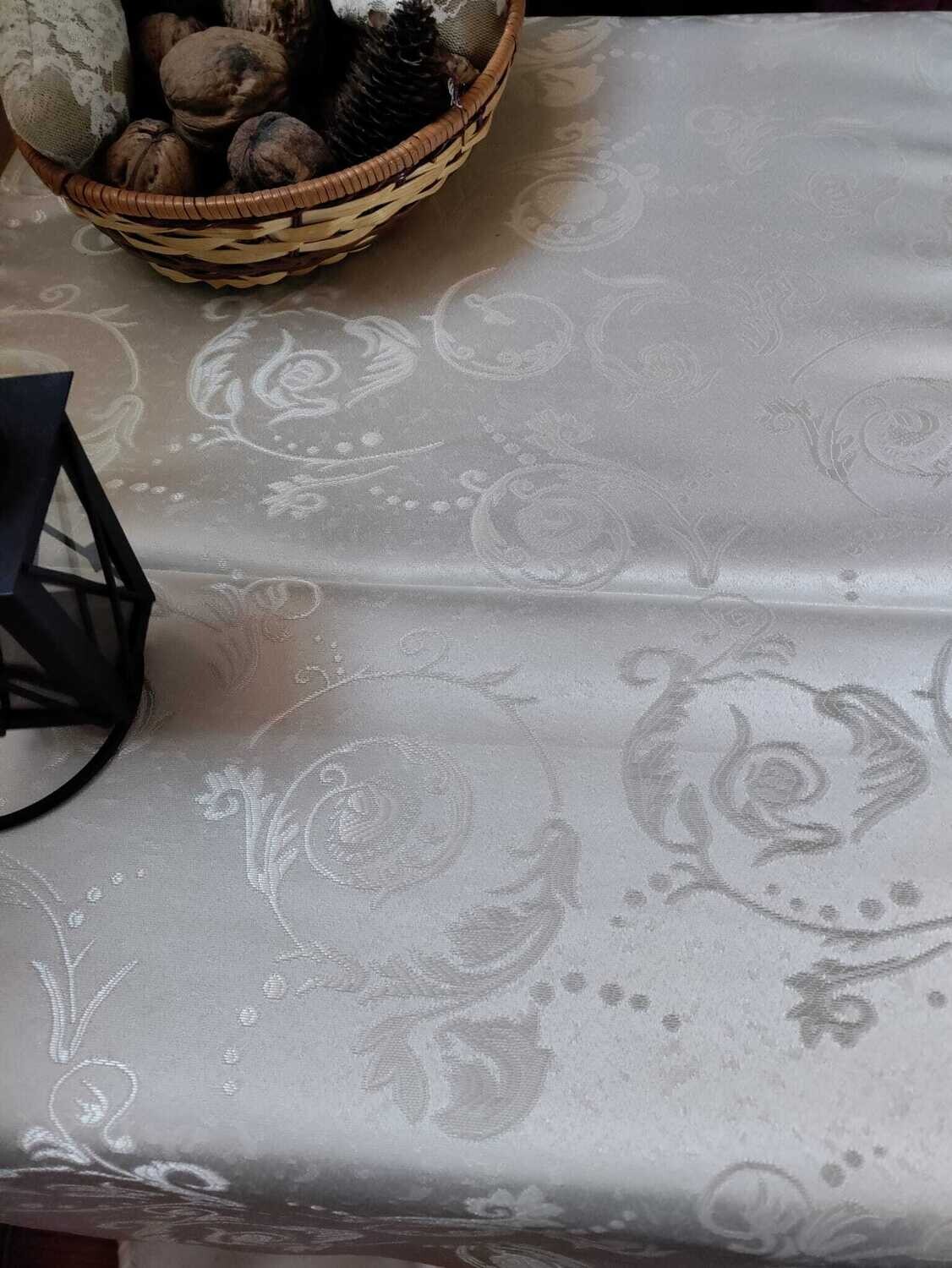Traversa masa 49x145 cm brocart ivory