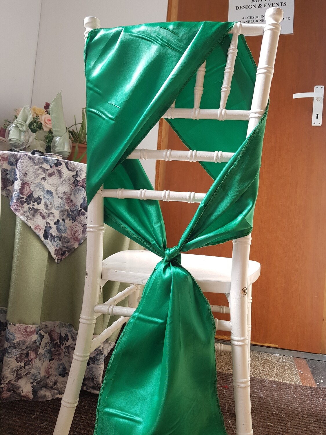 Esarfe 23x200 cm satin verde