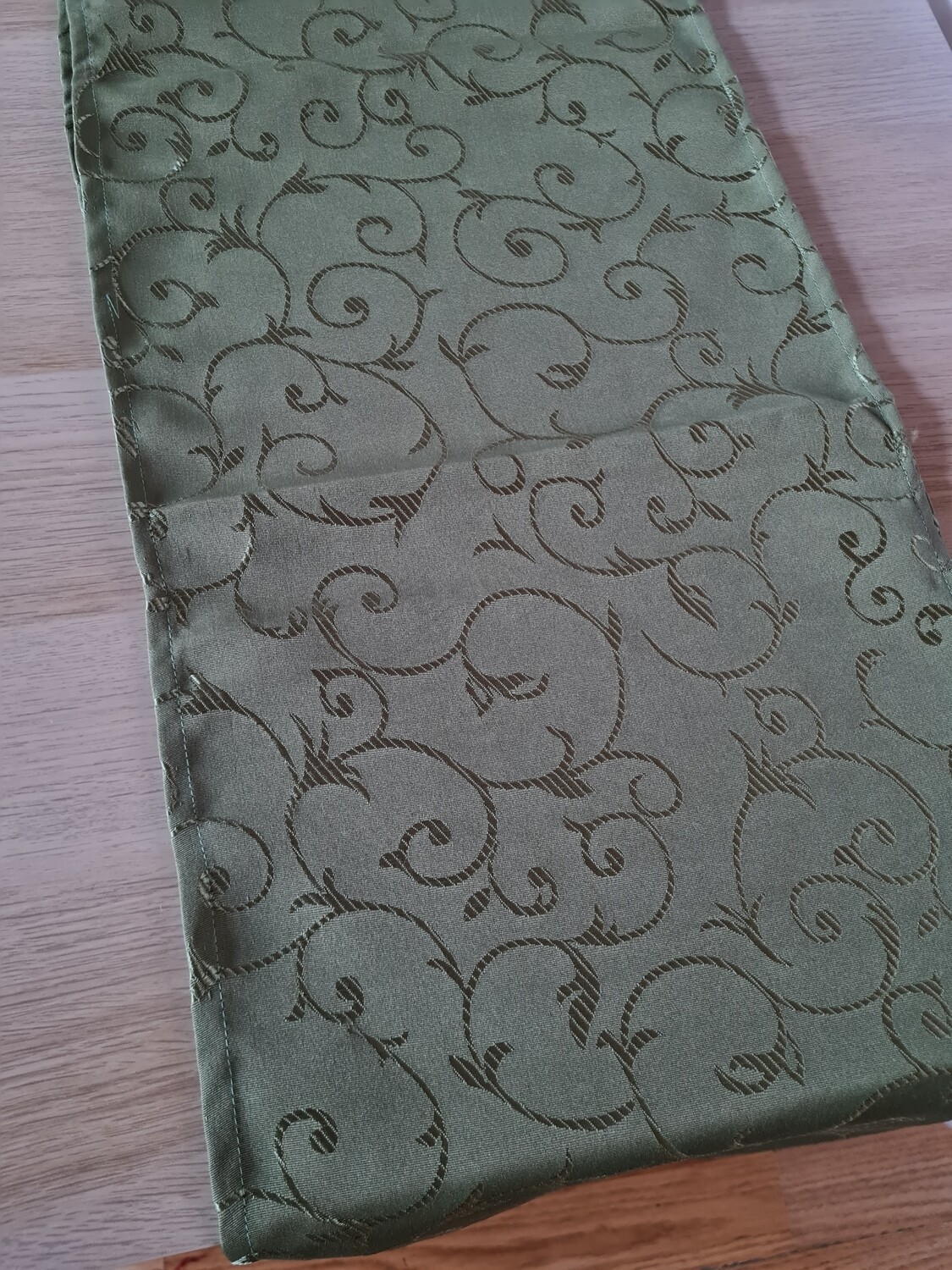 Napron 30x120cm, brocart verde kaky