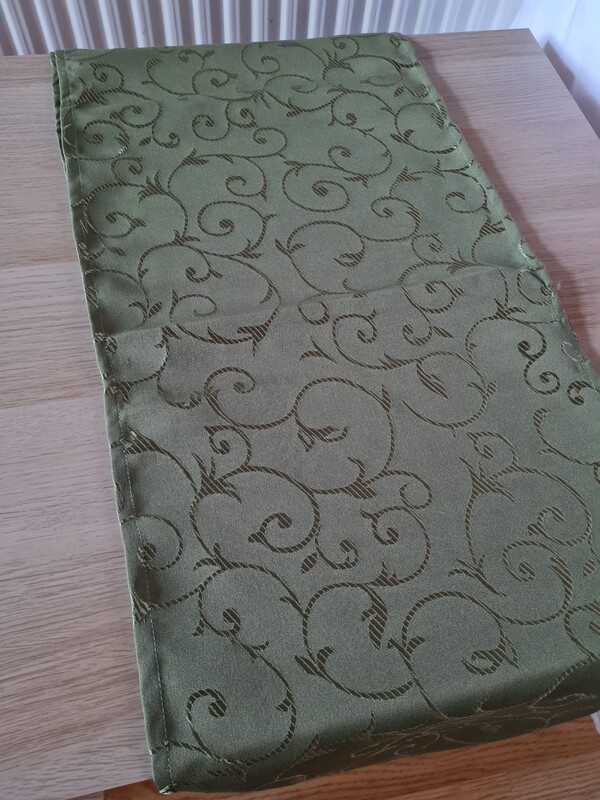 Napron 30x120cm, brocart verde kaky