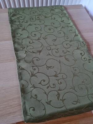 Napron 30x120cm, brocart verde kaky