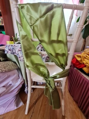 Esarfa satin verde 22x200 cm
