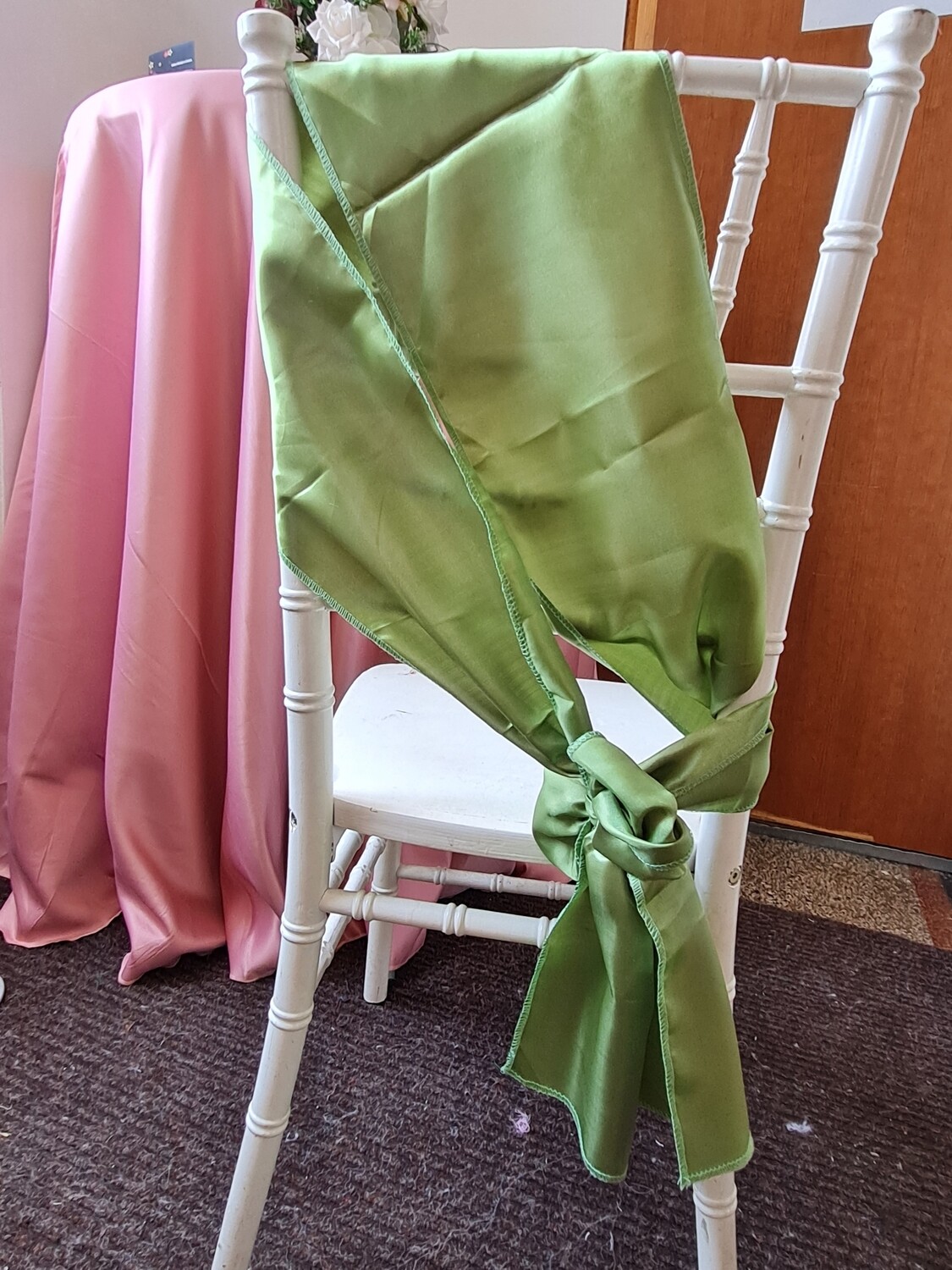 Esarfa satin verde 22x200 cm