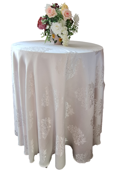 Fata de masa rotunda, brocart ivory, model ”Spania”