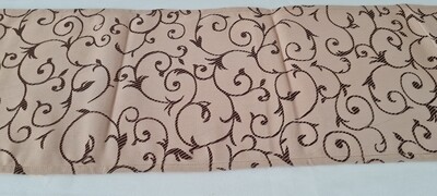 Traverse masa 30x180 cm brocart bej si maro