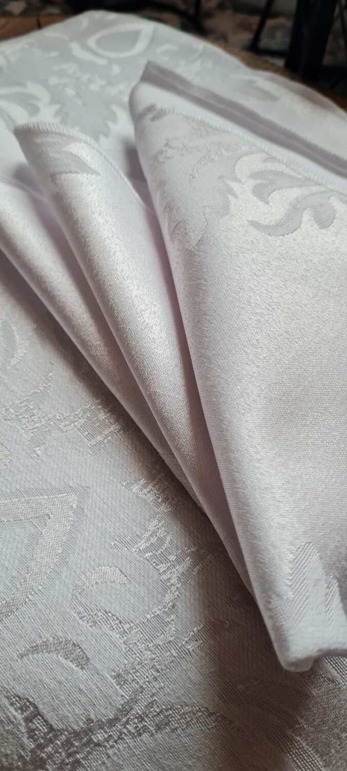 Servet 35x35 cm damasc alb murdar