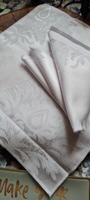 Servet 35x35 cm damasc alb murdar