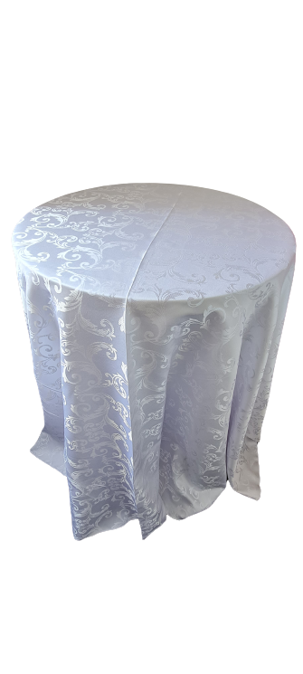 Fata masa D300 cm, brocart alb  model crengute