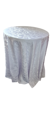 Fata masa D300 cm, brocart alb  model crengute