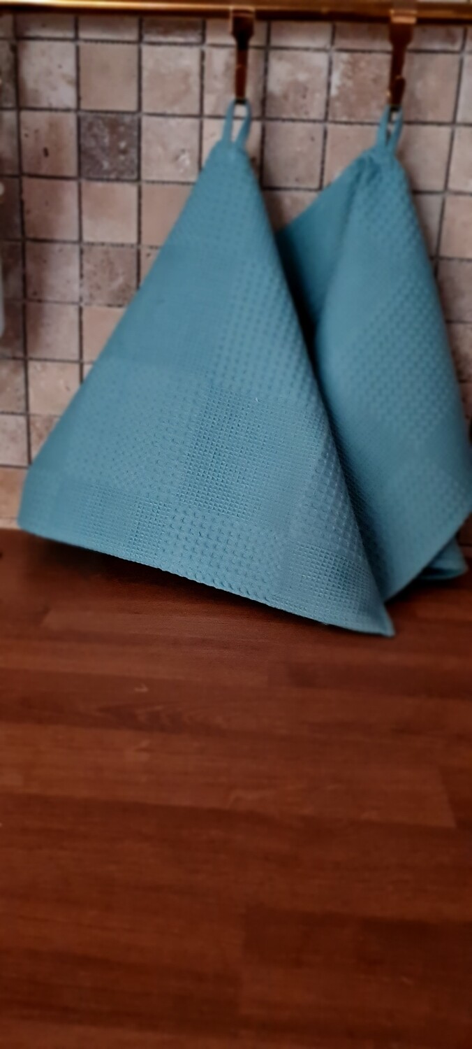 Prosop bucatarie 30x50 cm albastru turcoaz (2 buc)