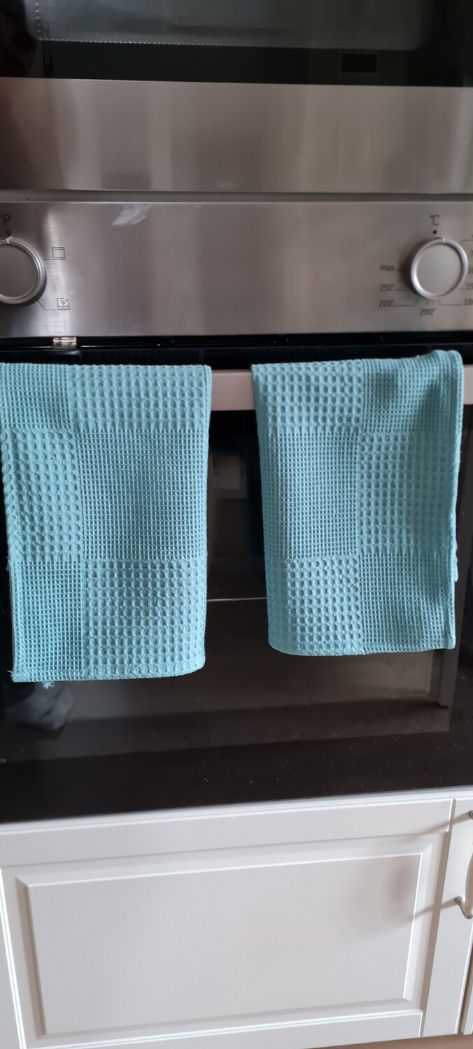 Prosop bucatarie 30x50 cm albastru turcoaz (2 buc)