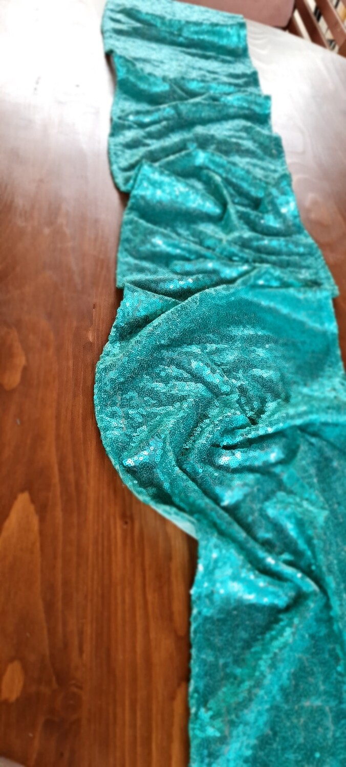 Traversă masă paiete verde turcoaz30x200 cm