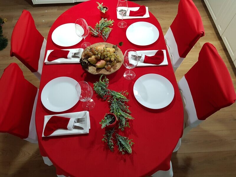 Huse Crăciun pentru scaun confecționate din catifea elastică