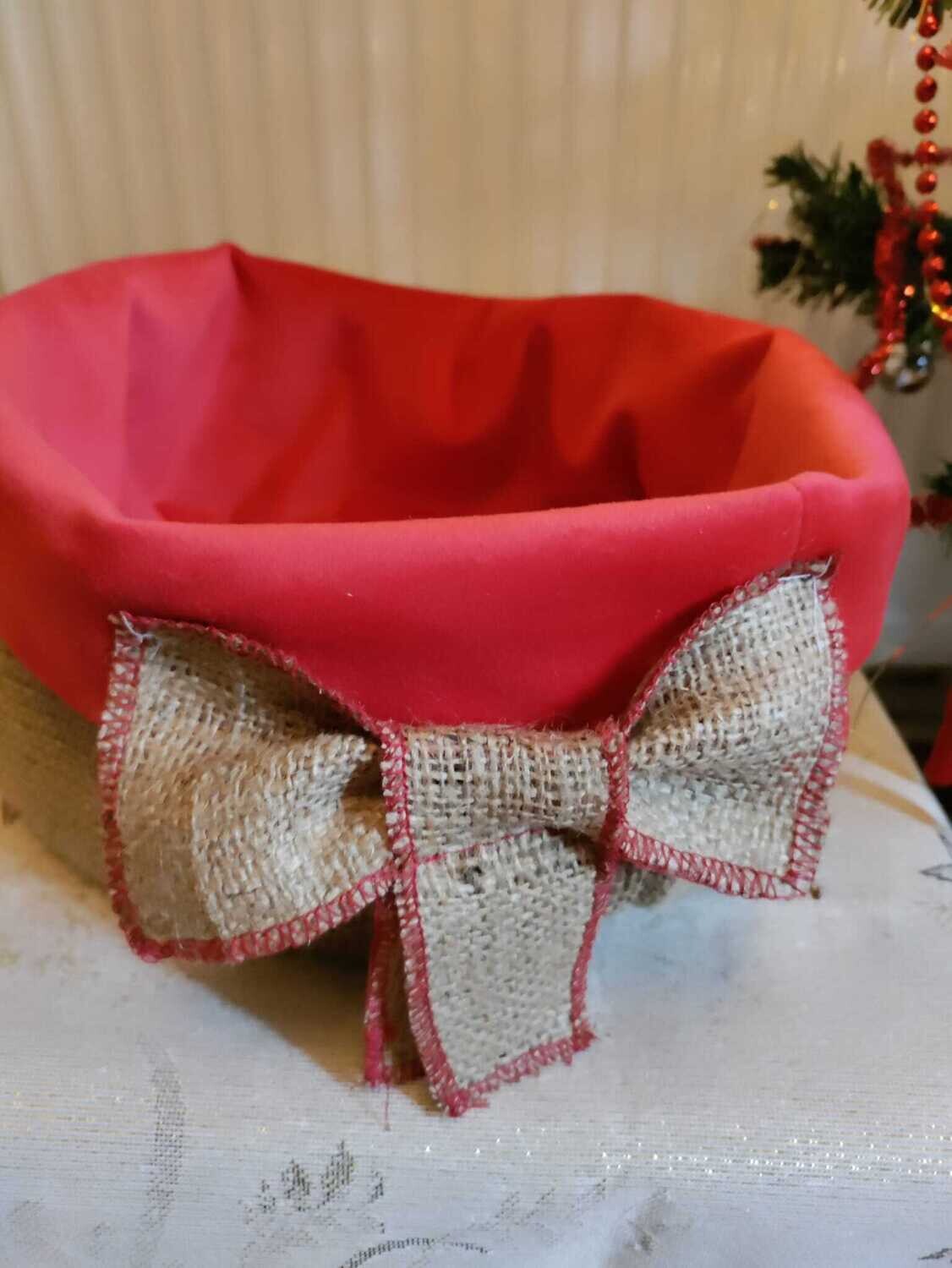 ”Coș”  textil iută și catifea