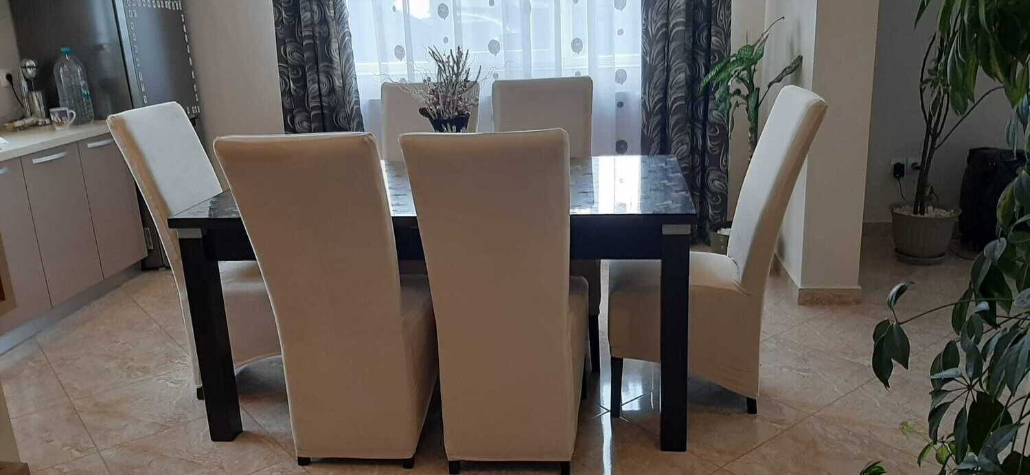 Husa catifea crem pentru scaun München