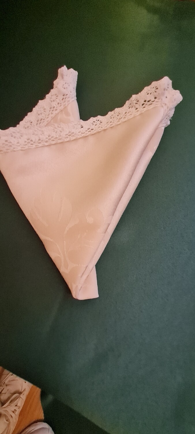 Șervet damasc cu dantela bumbac ( 36x36 cm)