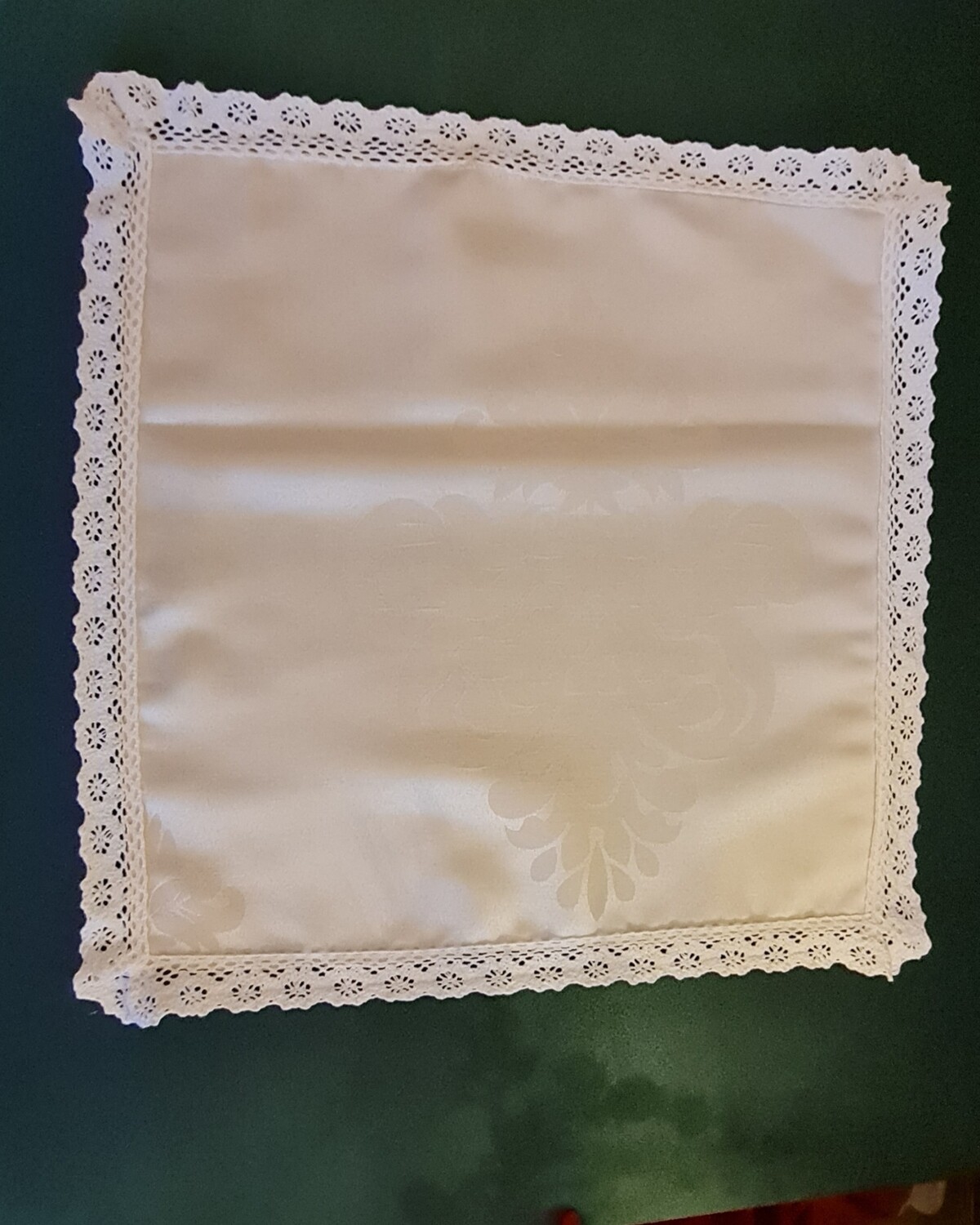 Șervet damasc cu dantela bumbac ( 36x36 cm)