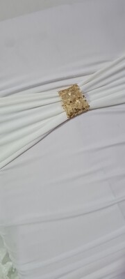 Benzi elastice ivory light cu inel paiete aurii