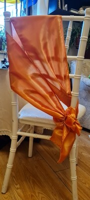 Esarfe 20x195 cm, tafta portocaliu metalizat