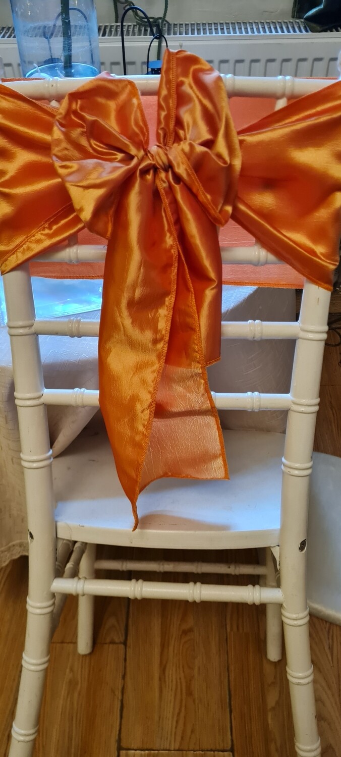 Esarfe 20x195 cm, tafta portocaliu metalizat