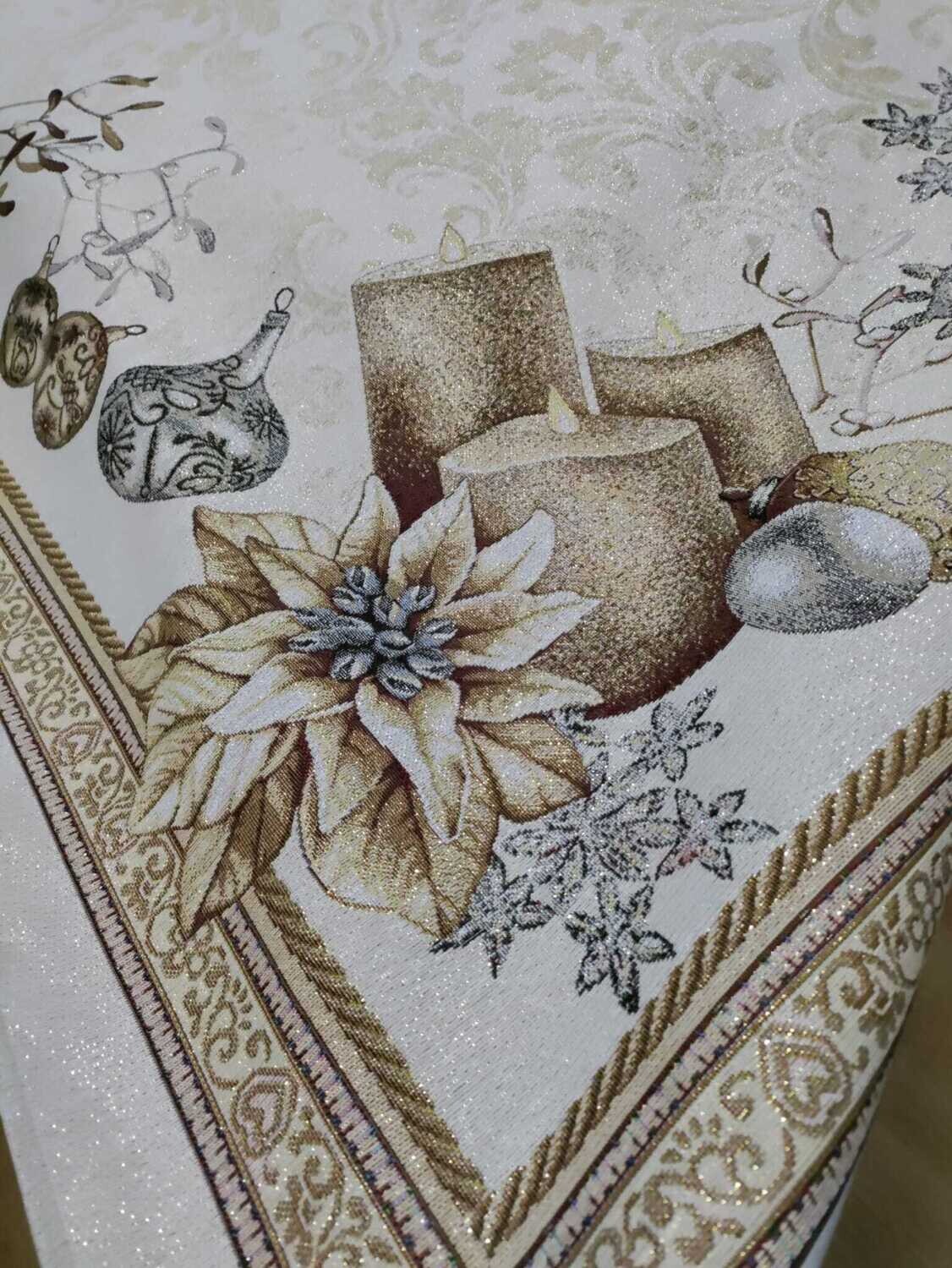 Față masă aurie tip goblen 140x240 cm