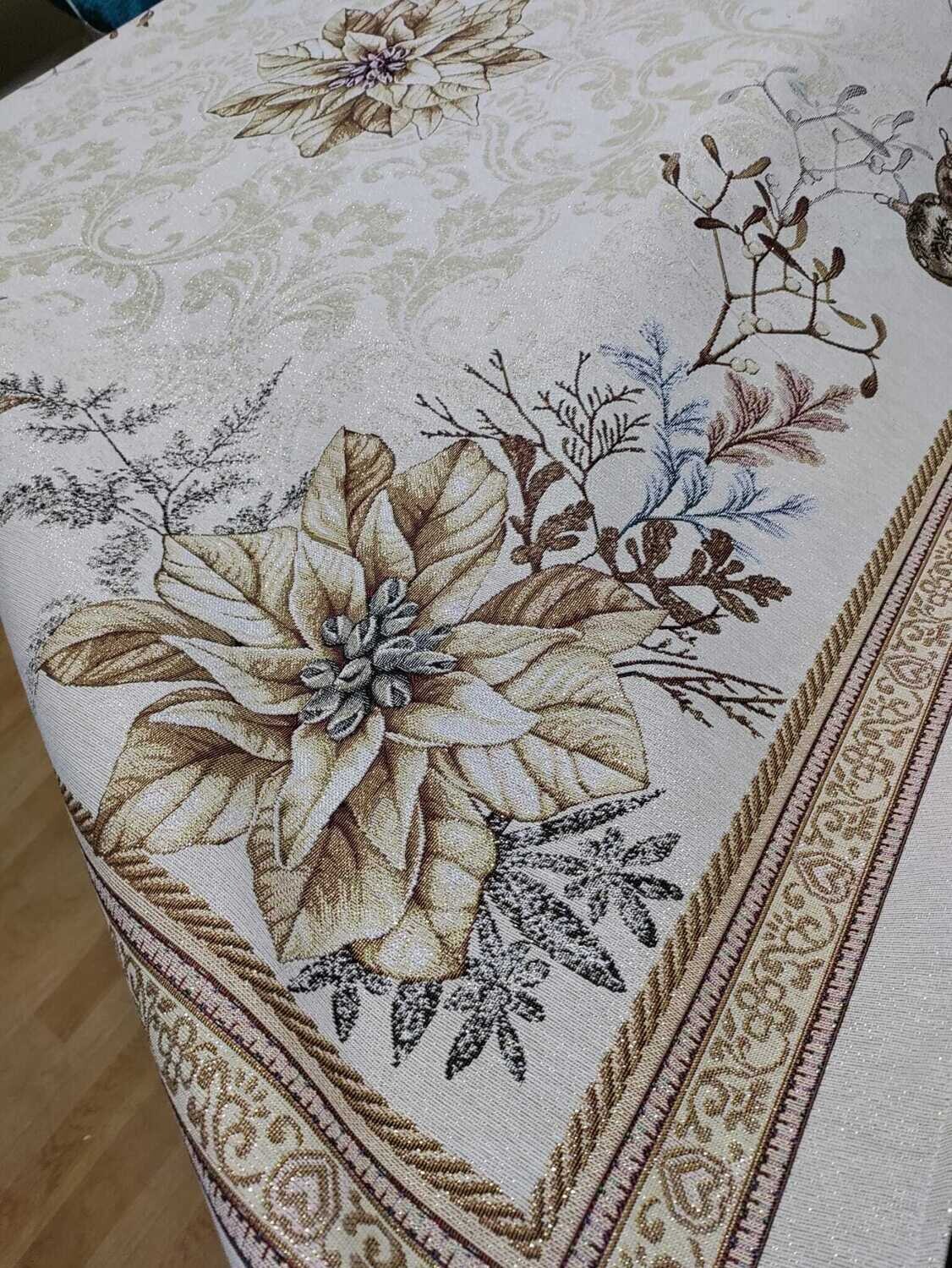 Față masă aurie tip goblen 140x240 cm