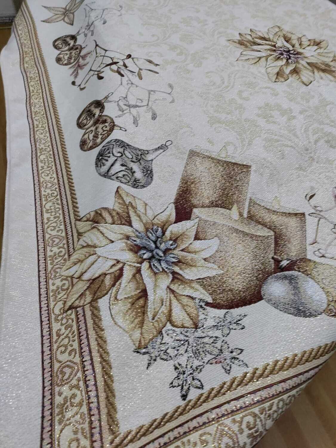 Față masă aurie tip goblen 140x240 cm