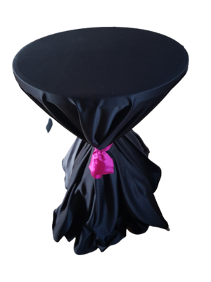 Fata de masa brocart satinat negru, diametrul 320 cm