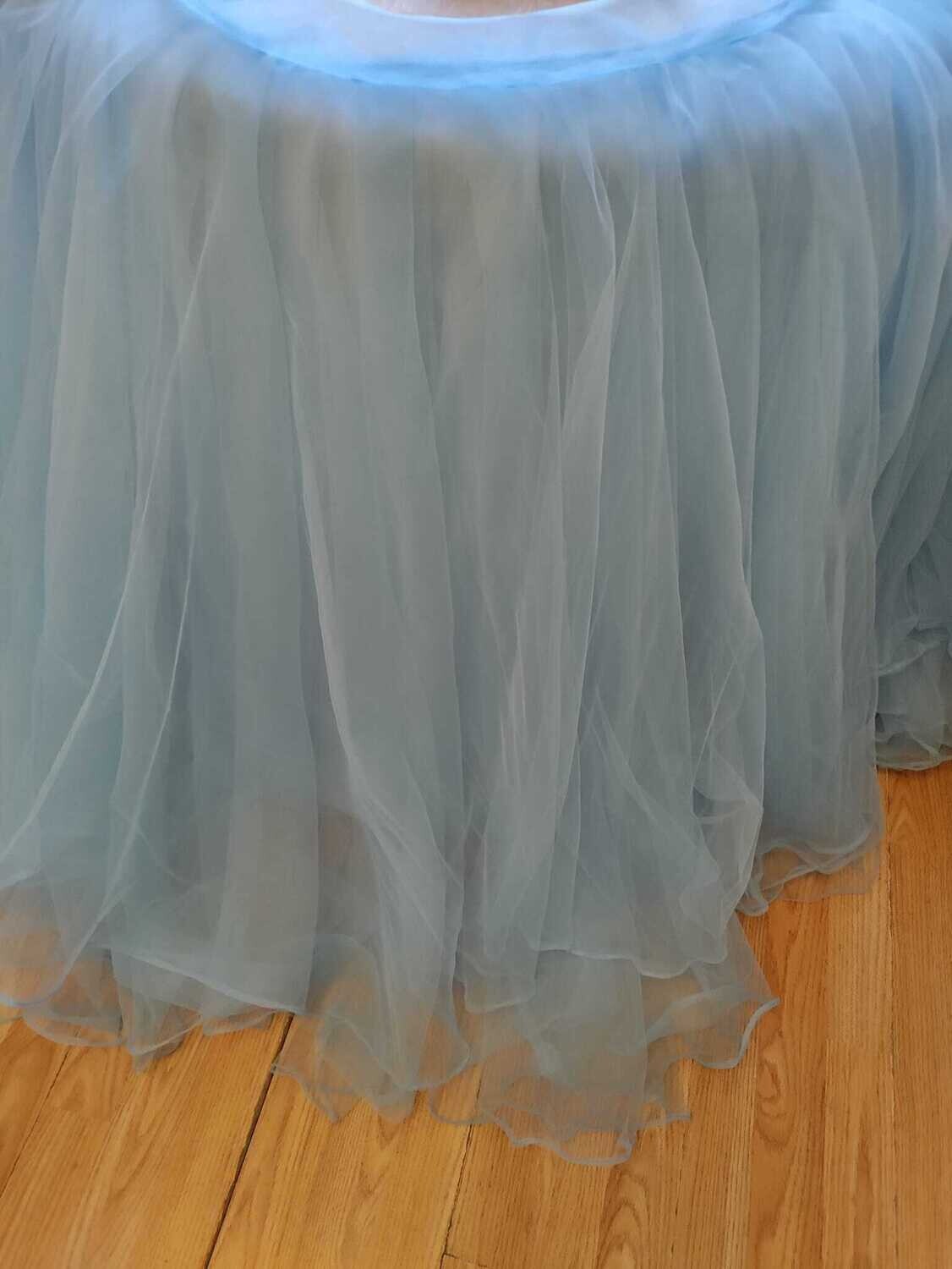 Fusta cristelniță tulle bleu