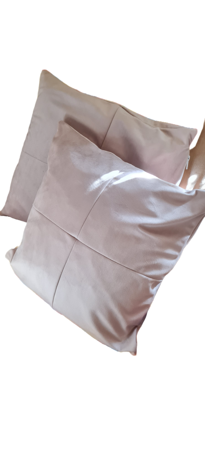 Set 2 huse/fețe perna catifea bej (40x40 cm)