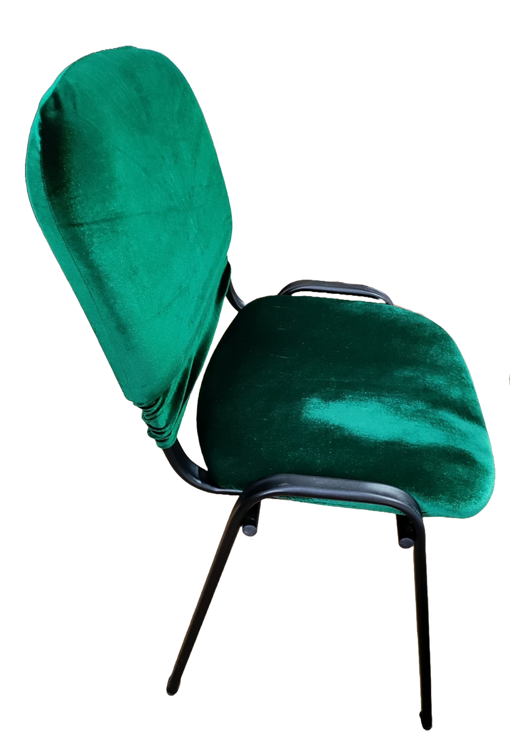 Husă scaun vizitator catifea verde, 2 piese