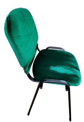 Husă scaun vizitator catifea verde, 2 piese