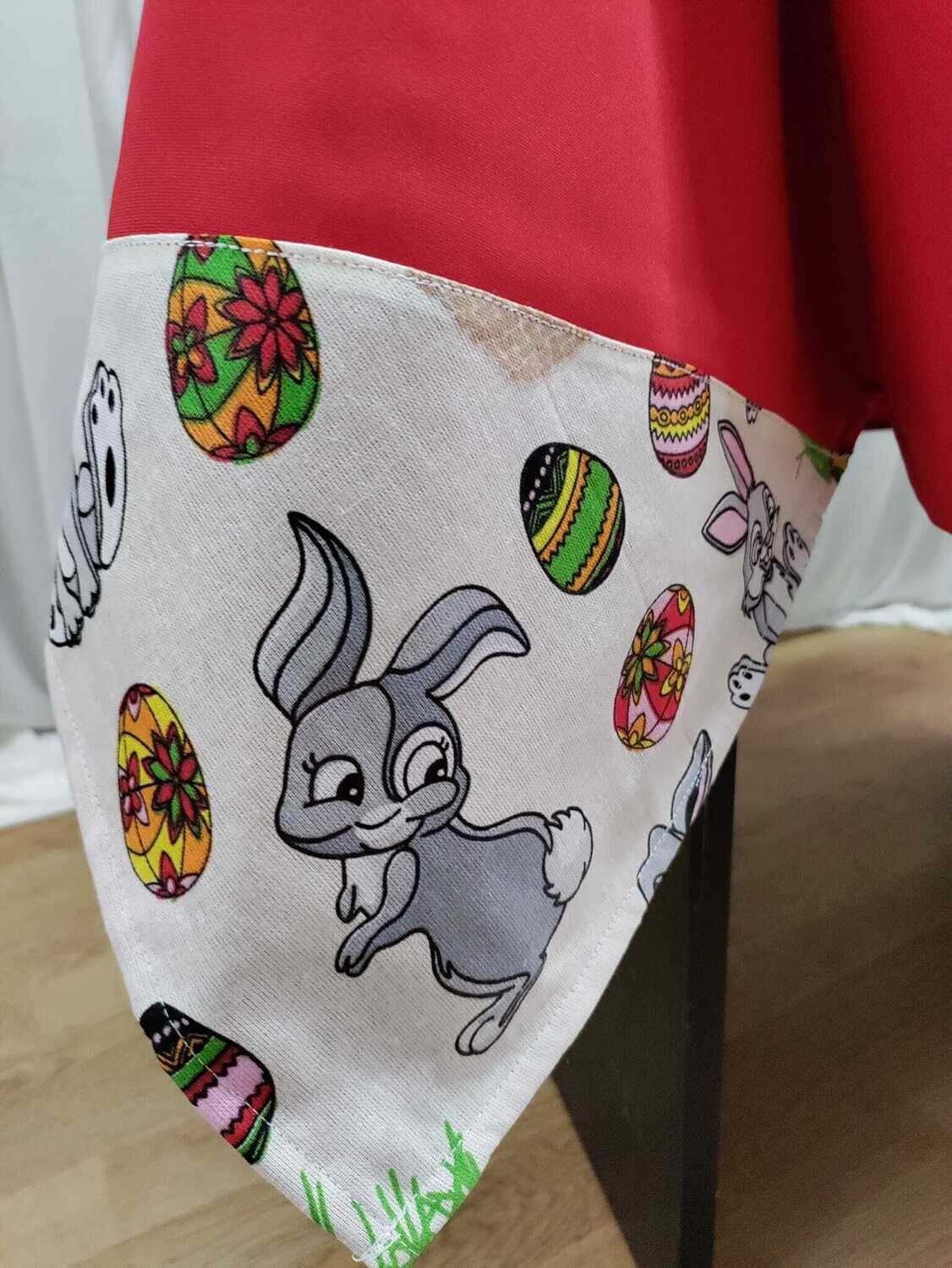 Față masă minimat roșu și colțuri cu imprimeu Pascal (140x140 cm)