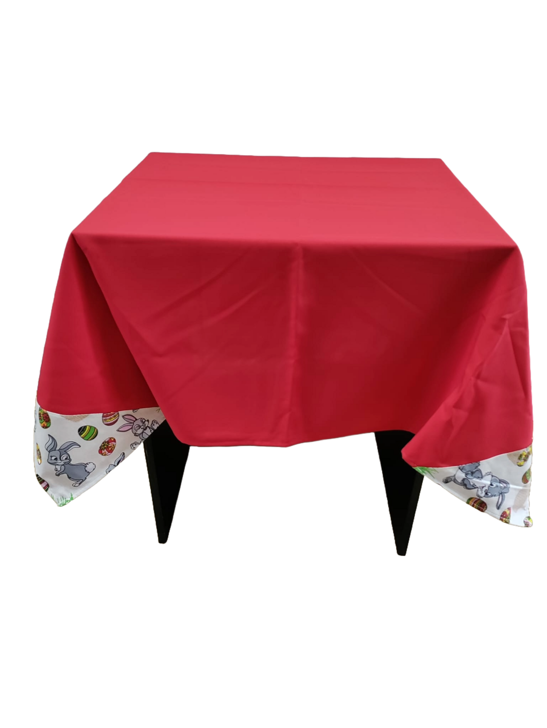 Față masă minimat roșu și colțuri cu imprimeu Pascal (140x140 cm)