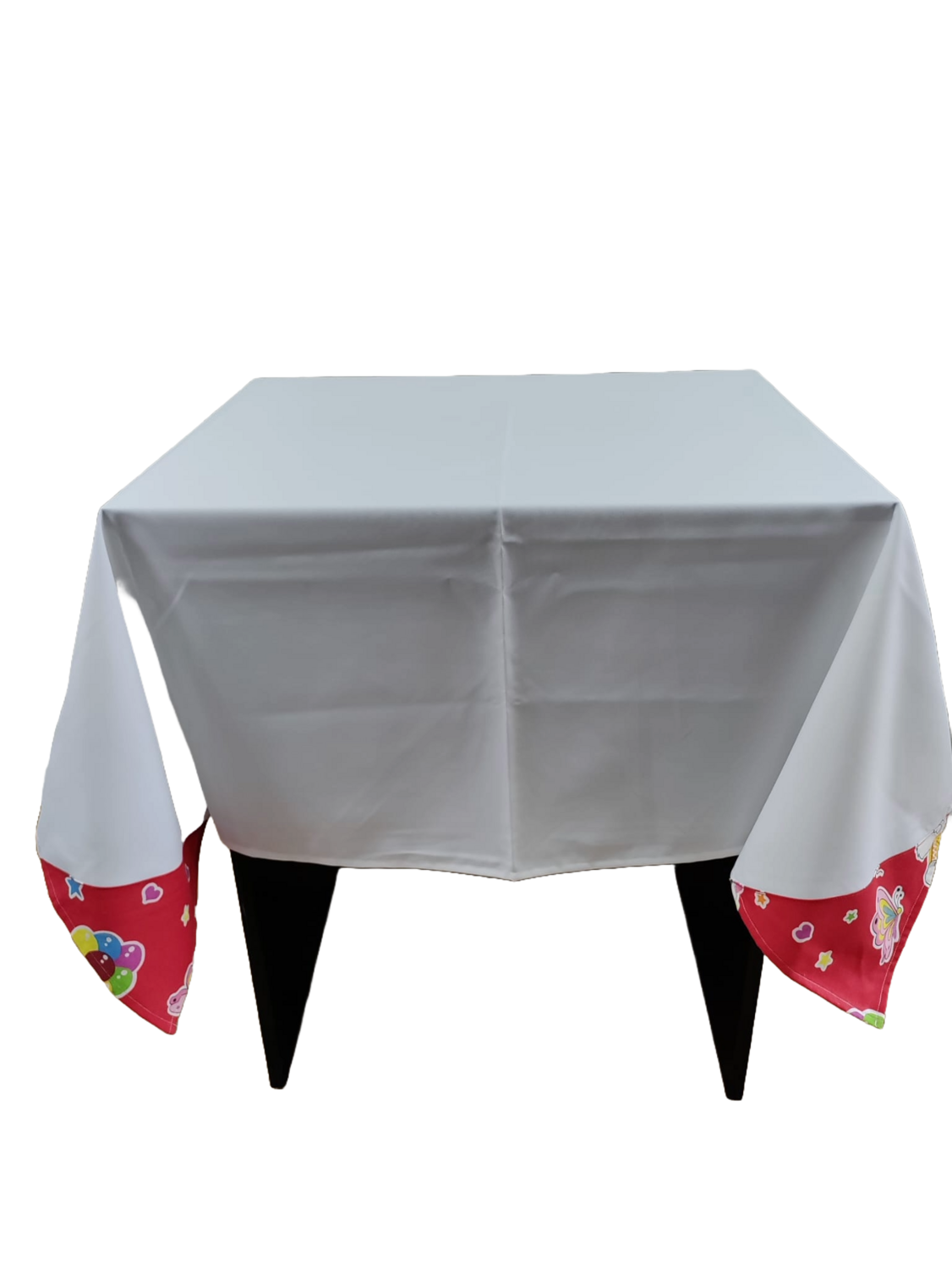 Față masă minimat alb și colțuri cu imprimeu Pascal (140x140 cm)