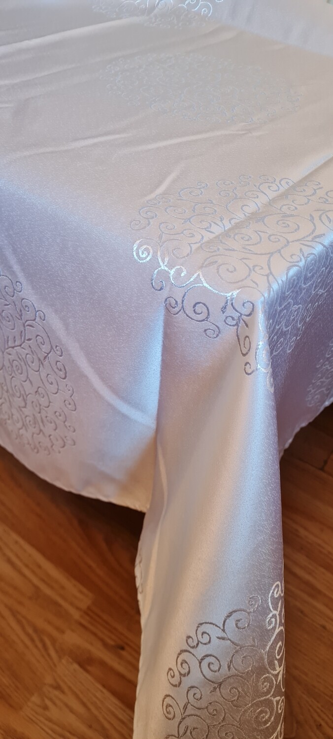 Față masă 145x145 cm brocart alb model ”sfera”