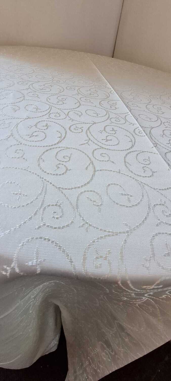 Față masă brocart ivory light, diametrul 300 cm, model melci