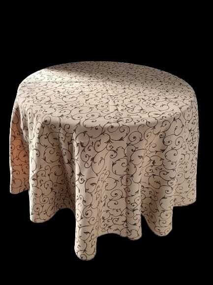 Fețe de masă brocart bej și maro